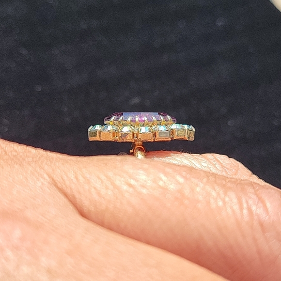 Vintage Purple Marquise & Crystal Ring!!! - Picture 4 of 8